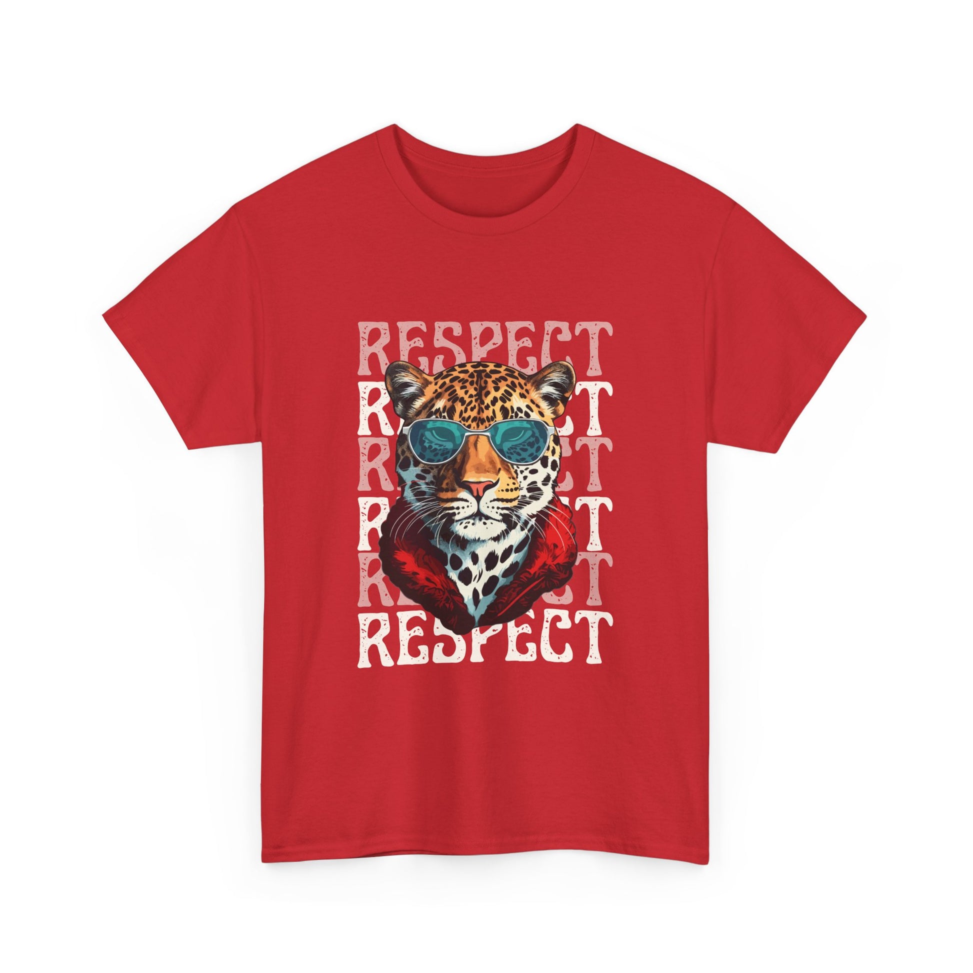 Respect The Jaguar Unisex Heavy Cotton Tee, Bold Graphic Tee, Casual Wear, Stylish Gift, Statement Shirt, Animal Lover Apparel