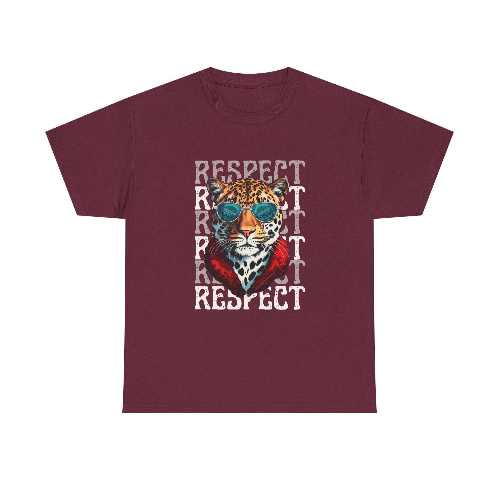Respect The Jaguar Unisex Heavy Cotton Tee, Bold Graphic Tee, Casual Wear, Stylish Gift, Statement Shirt, Animal Lover Apparel