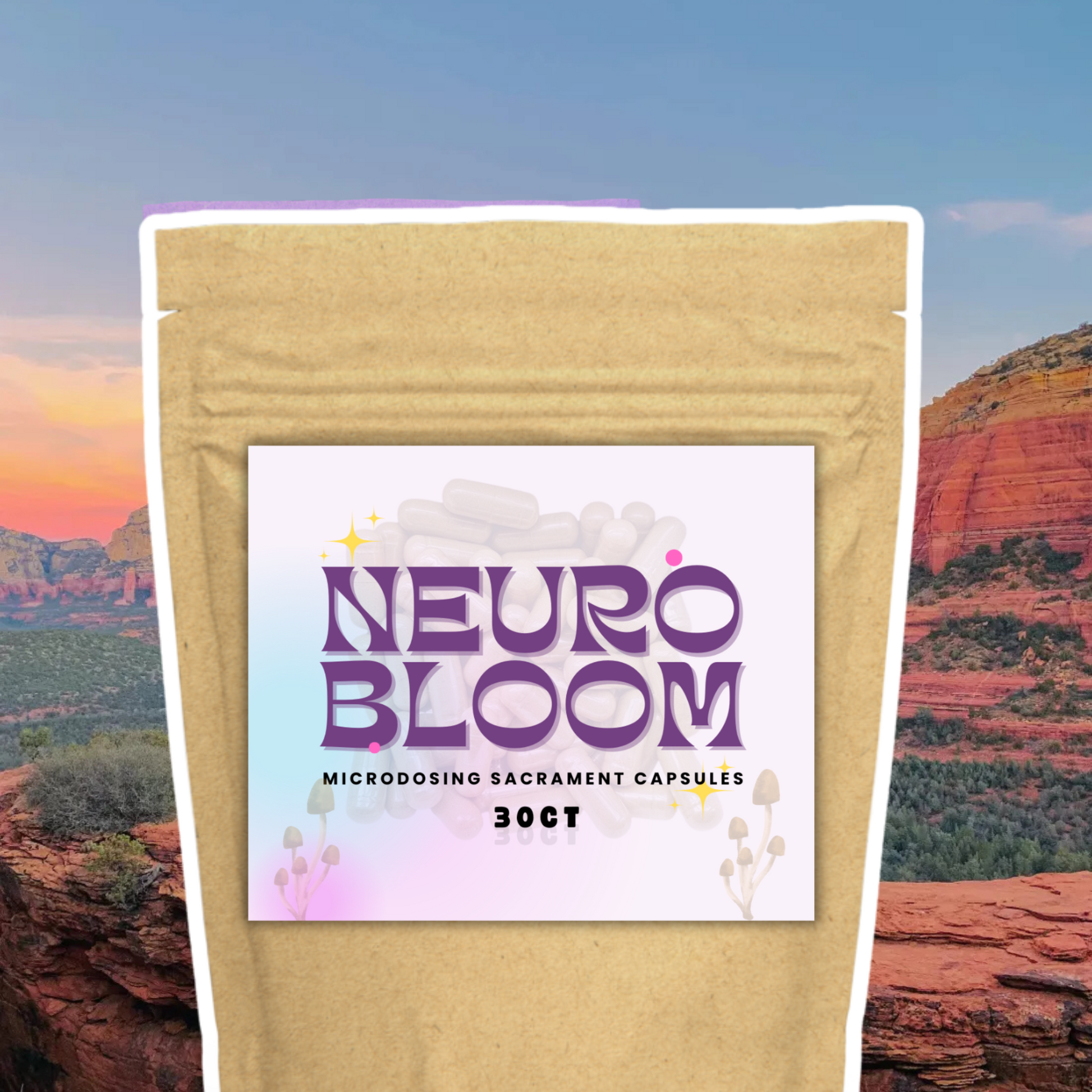 NeuroBloom Vegan Mushroom Microdosing Ritual Capsules (30ct) | Sacred Mushroom Microdosing For Healing