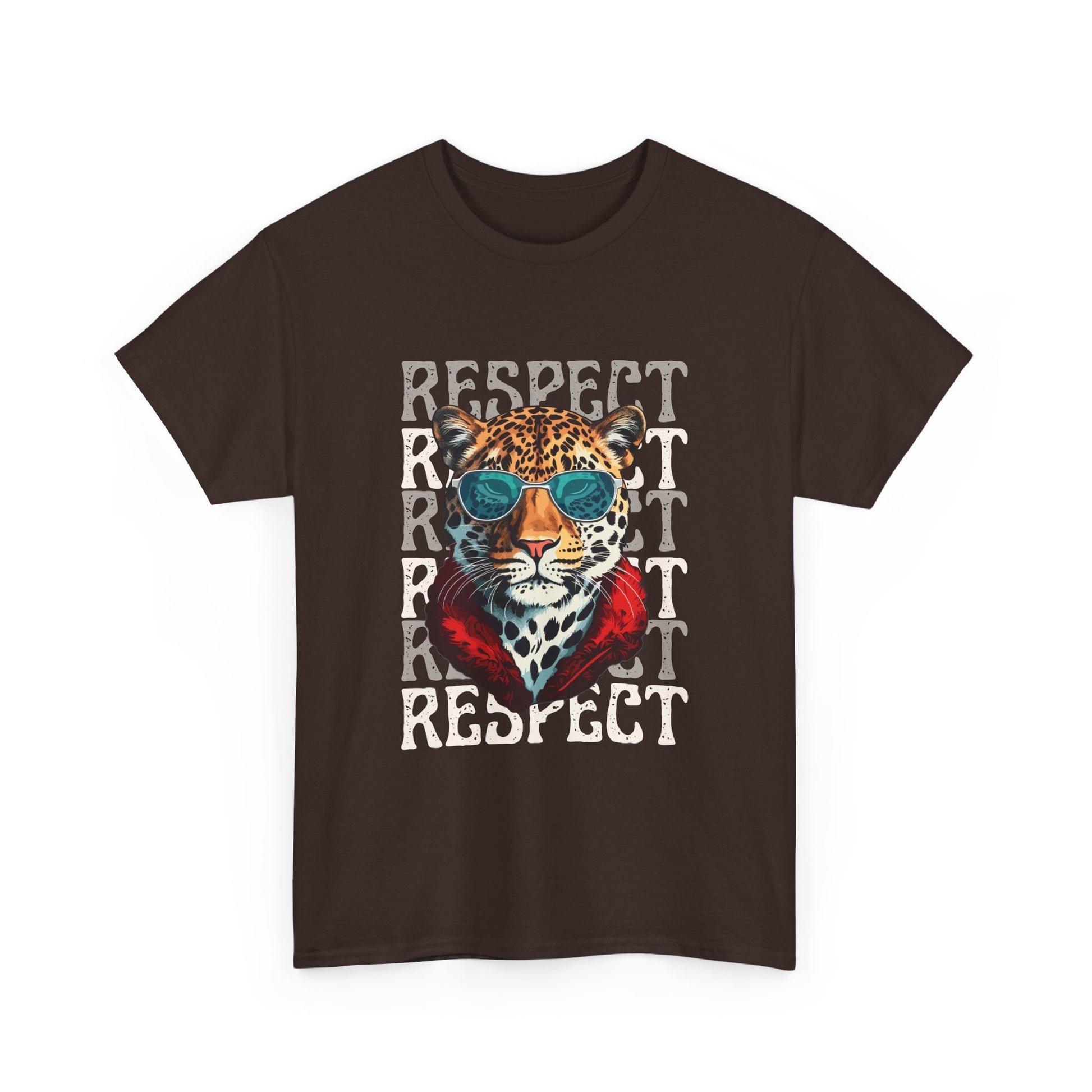 Respect The Jaguar Unisex Heavy Cotton Tee, Bold Graphic Tee, Casual Wear, Stylish Gift, Statement Shirt, Animal Lover Apparel