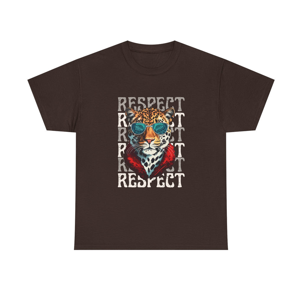Respect The Jaguar Unisex Heavy Cotton Tee, Bold Graphic Tee, Casual Wear, Stylish Gift, Statement Shirt, Animal Lover Apparel