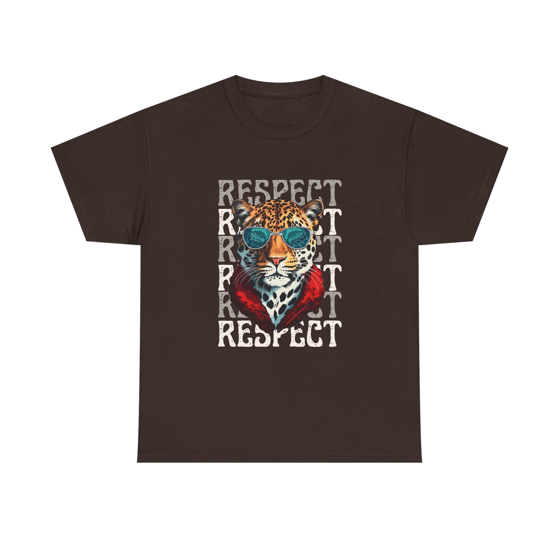 Respect The Jaguar Unisex Heavy Cotton Tee, Bold Graphic Tee, Casual Wear, Stylish Gift, Statement Shirt, Animal Lover Apparel