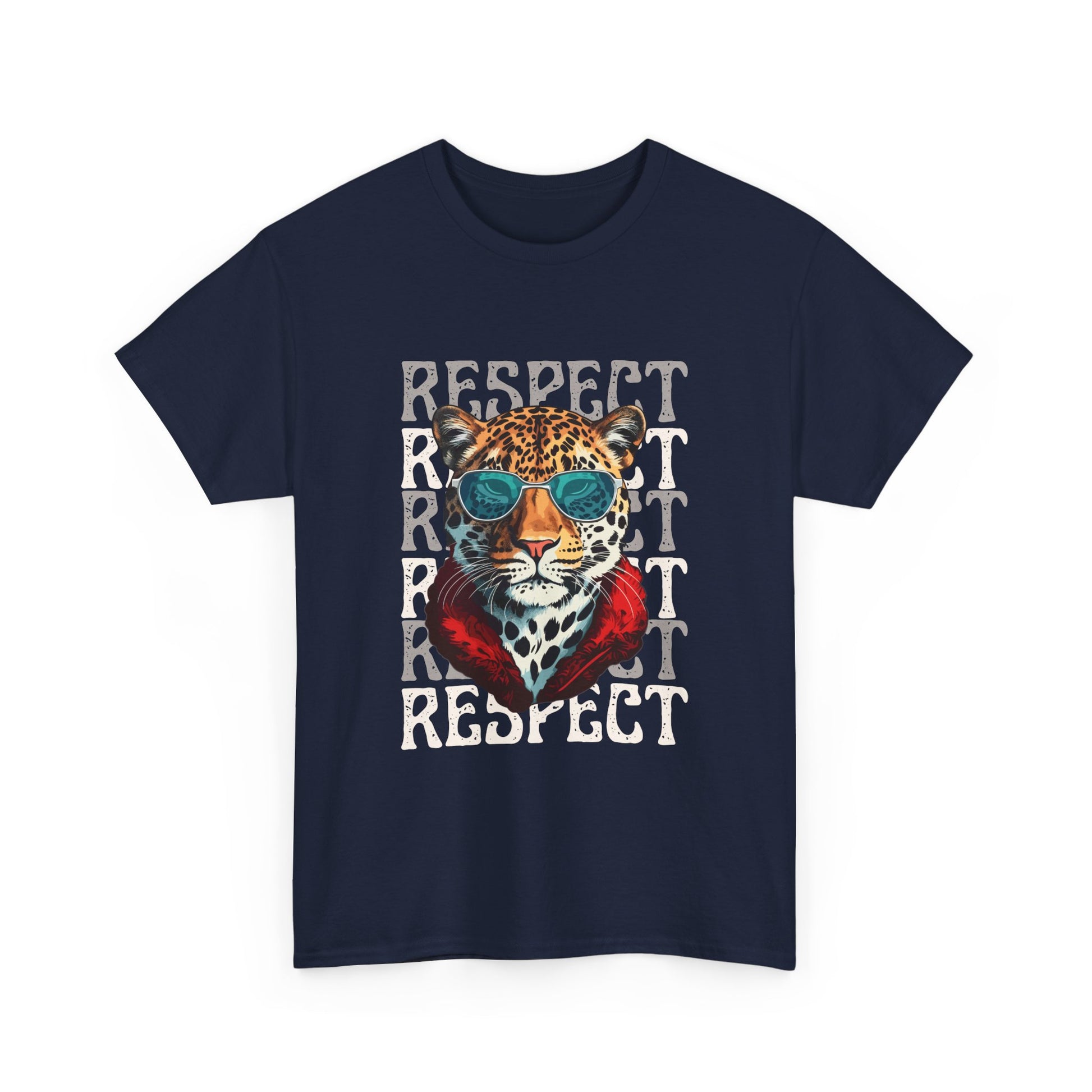 Respect The Jaguar Unisex Heavy Cotton Tee, Bold Graphic Tee, Casual Wear, Stylish Gift, Statement Shirt, Animal Lover Apparel